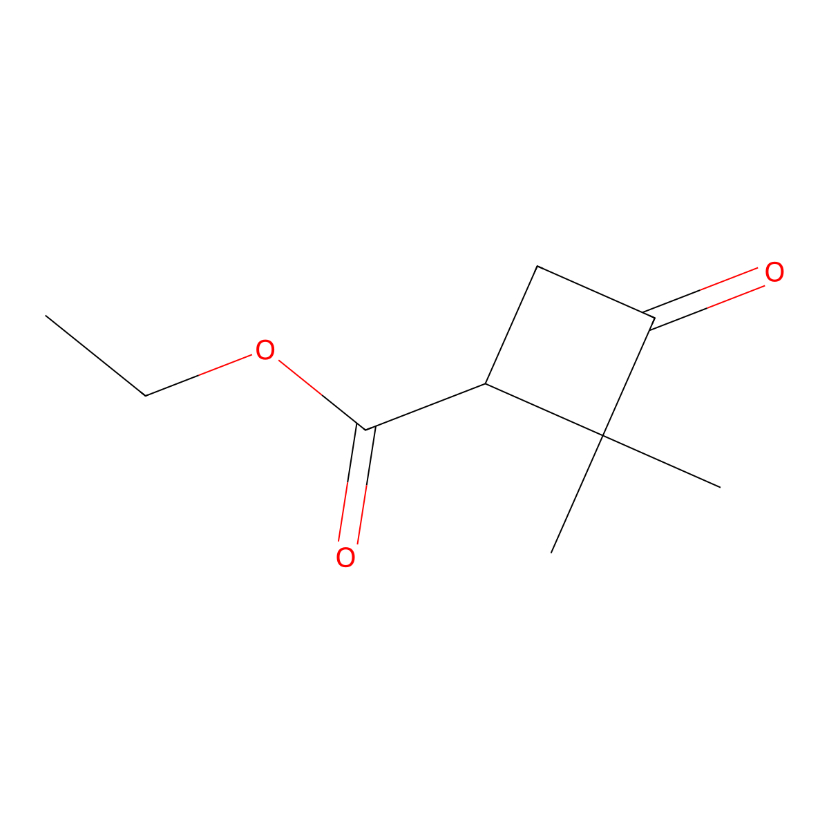 Ethyl 2,2-dimethyl-3-oxocyclobutane-1-carboxylate molecular structure, CAS 36611-75-3