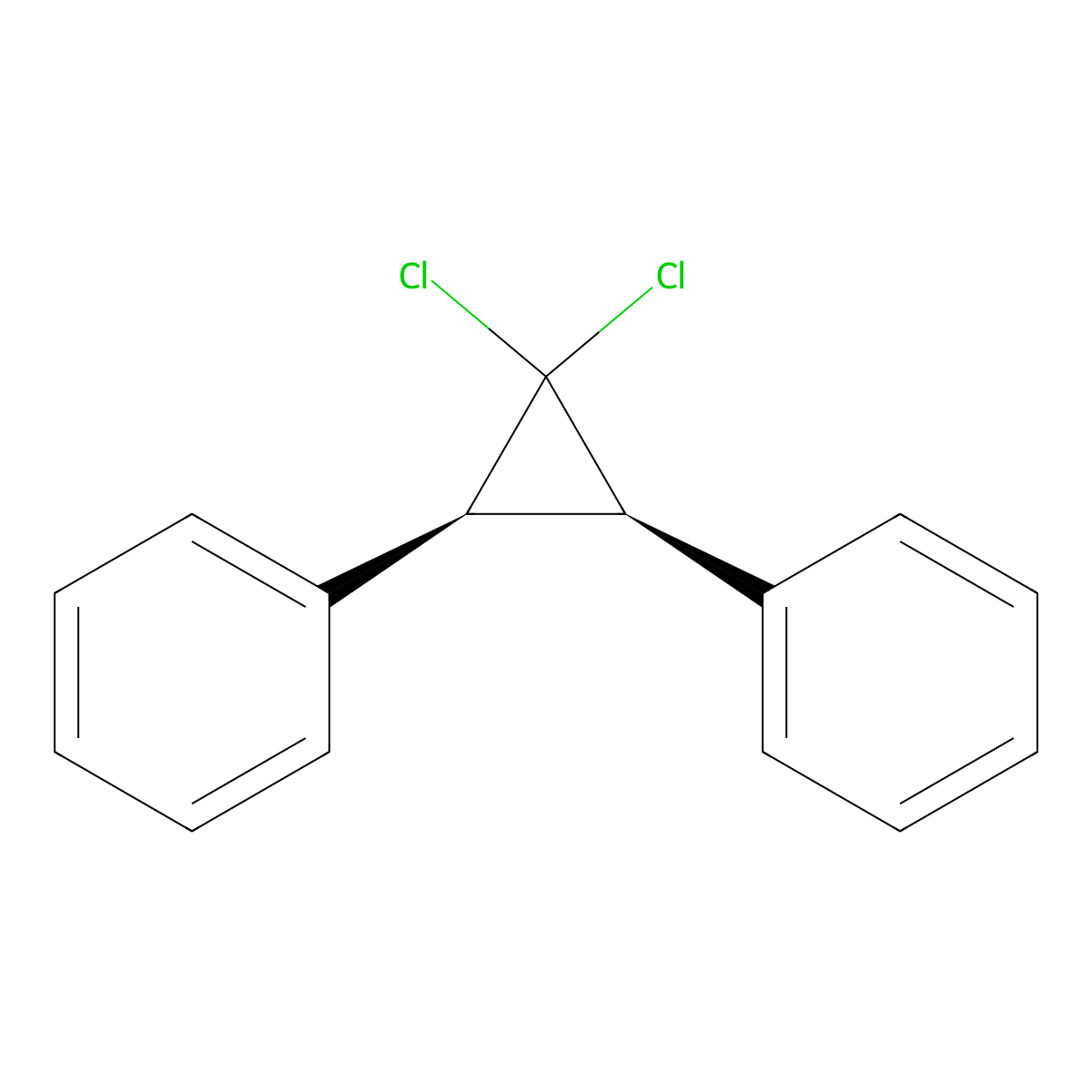 cis-1,1'-(3,3-Dichloro-1,2-cyclopropanediyl)bis(benzene) molecular structure, CAS 36611-98-0