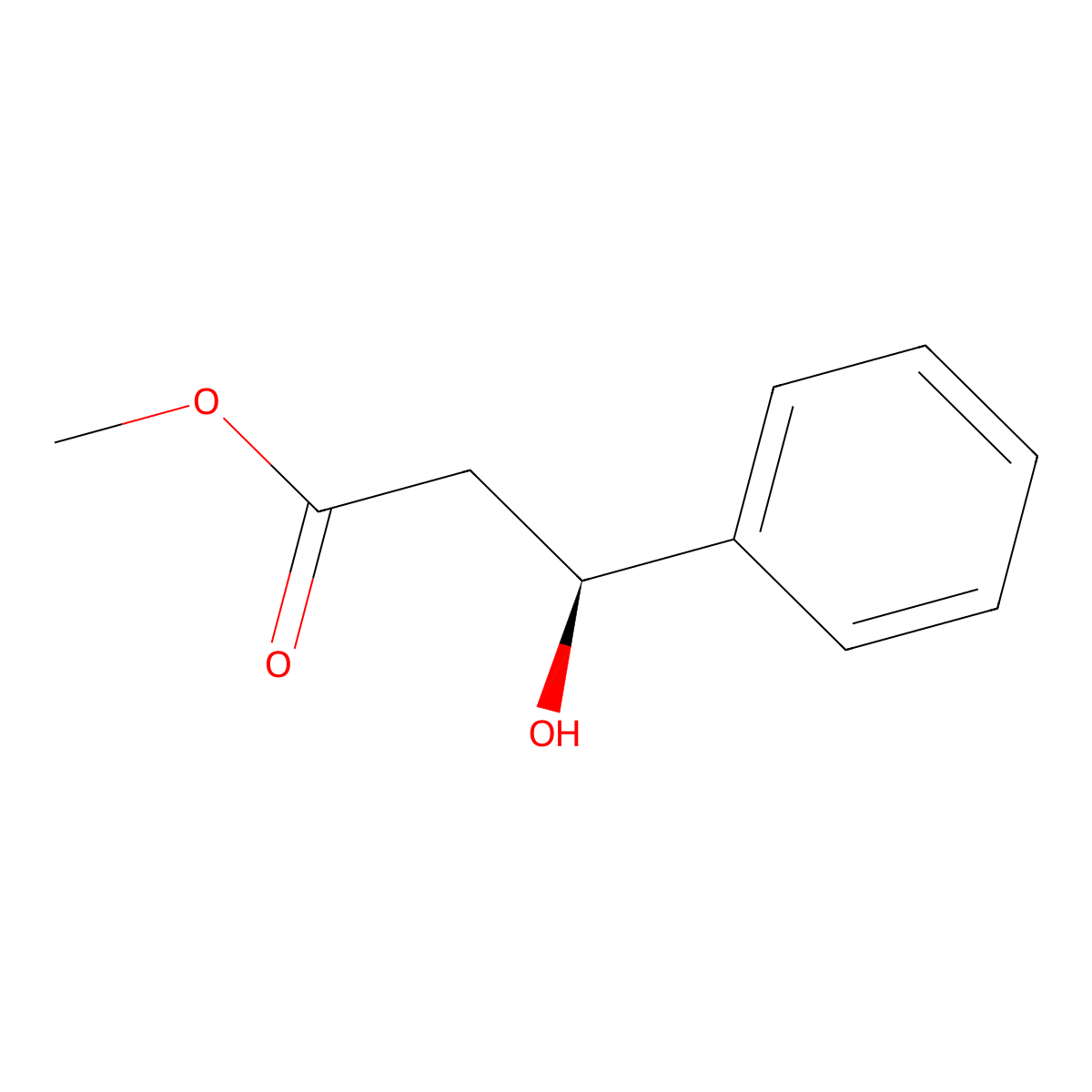 methyl (3S)-3-hydroxy-3-phenylpropanoate molecular structure, CAS 36615-45-9