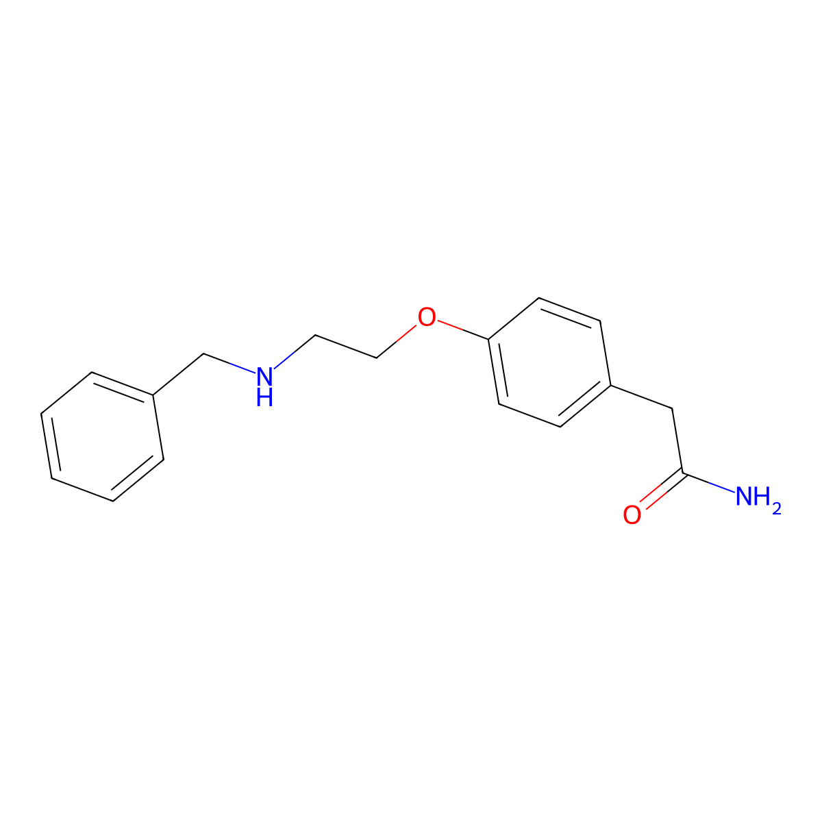 4-(Benzylaminoethoxy)-phenylacetamide molecular structure, CAS 36616-22-5
