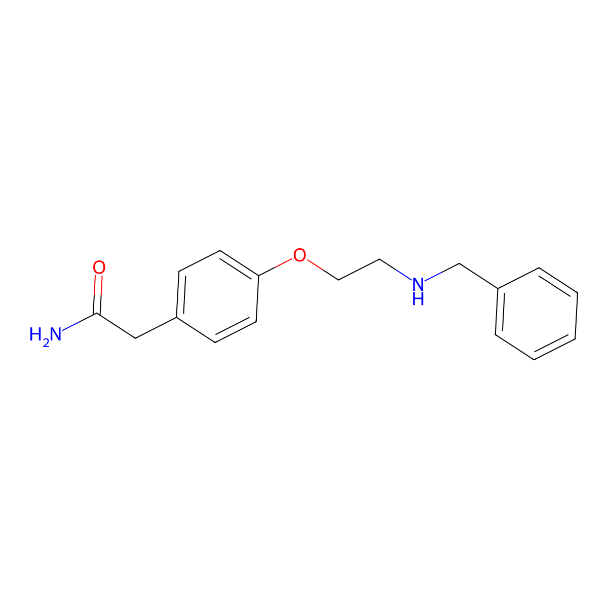 4-(Benzylaminoethoxy)-phenylacetamide molecular structure, CAS 36616-22-5