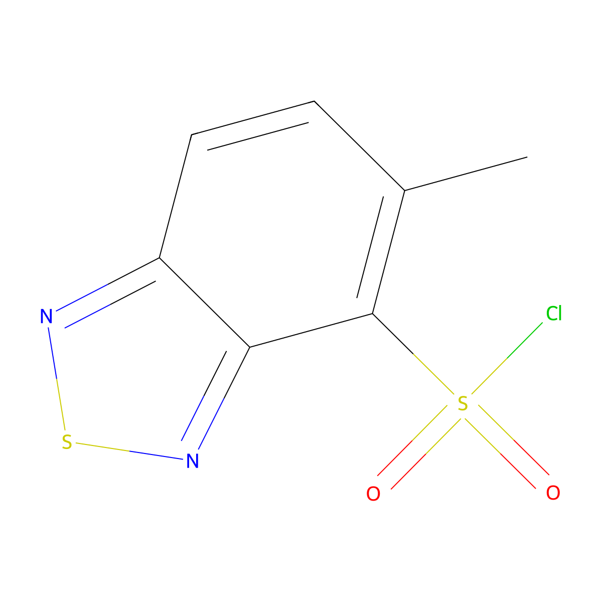 5-Methyl-2,1,3-benzothiadiazole-4-sulfonyl chloride molecular structure, CAS 3662-82-6