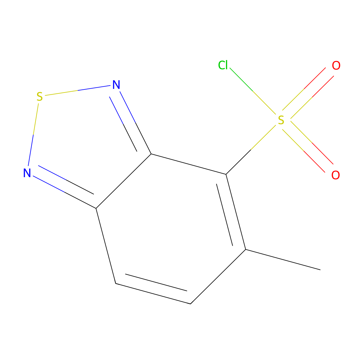 5-Methyl-2,1,3-benzothiadiazole-4-sulfonyl chloride molecular structure, CAS 3662-82-6