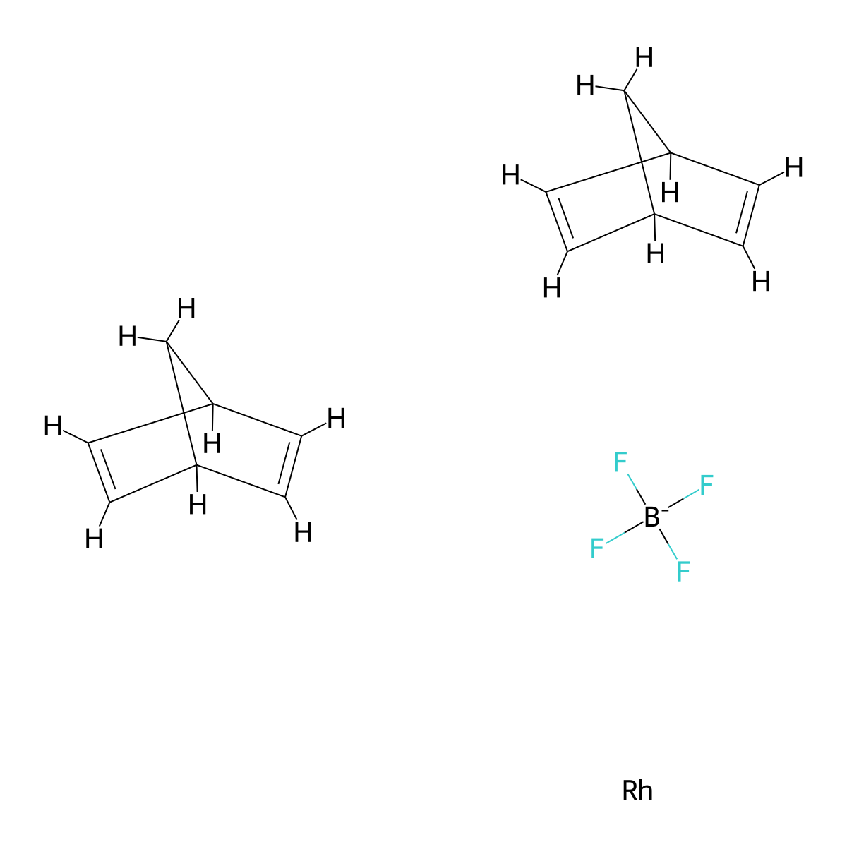 Bis(norbornadiene)rhodium(I) tetrafluoroborate molecular structure, CAS 36620-11-8