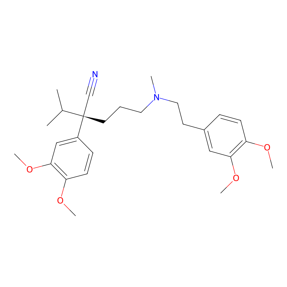 (S)-Verapamil molecular structure, CAS 36622-29-4
