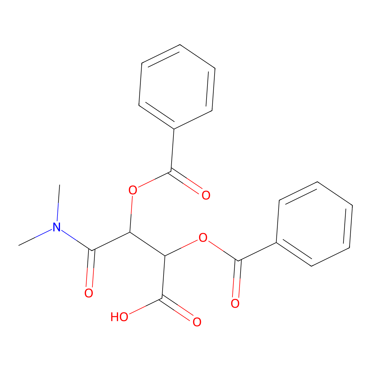(2S,3S)-2,3-Bis(benzoyloxy)-4-(dimethylamino)-4-oxobutanoic acid molecular structure, CAS 36624-61-0