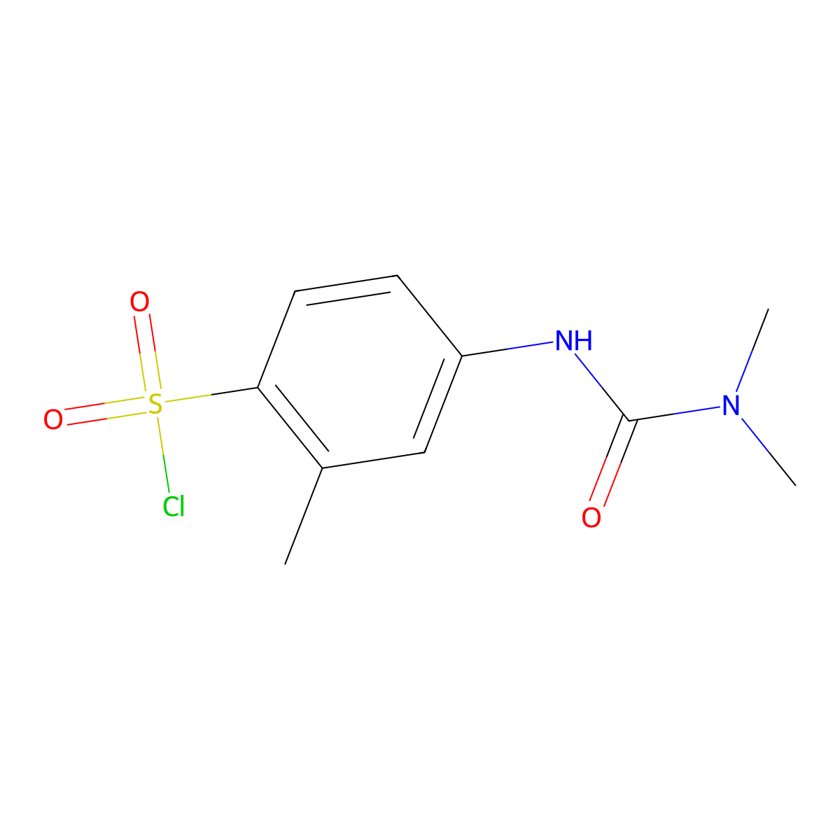 4-(3,3-Dimethylureido)-2-methylbenzenesulfonyl chloride molecular structure, CAS 36627-52-8