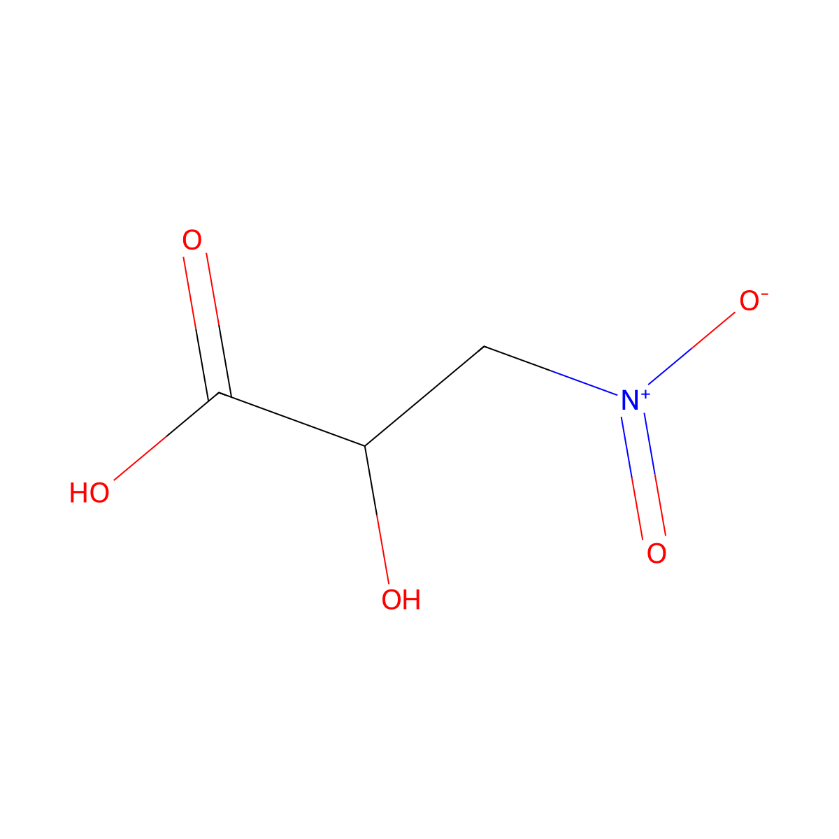2-Hydroxy-3-nitropropionic acid molecular structure, CAS 36629-54-6