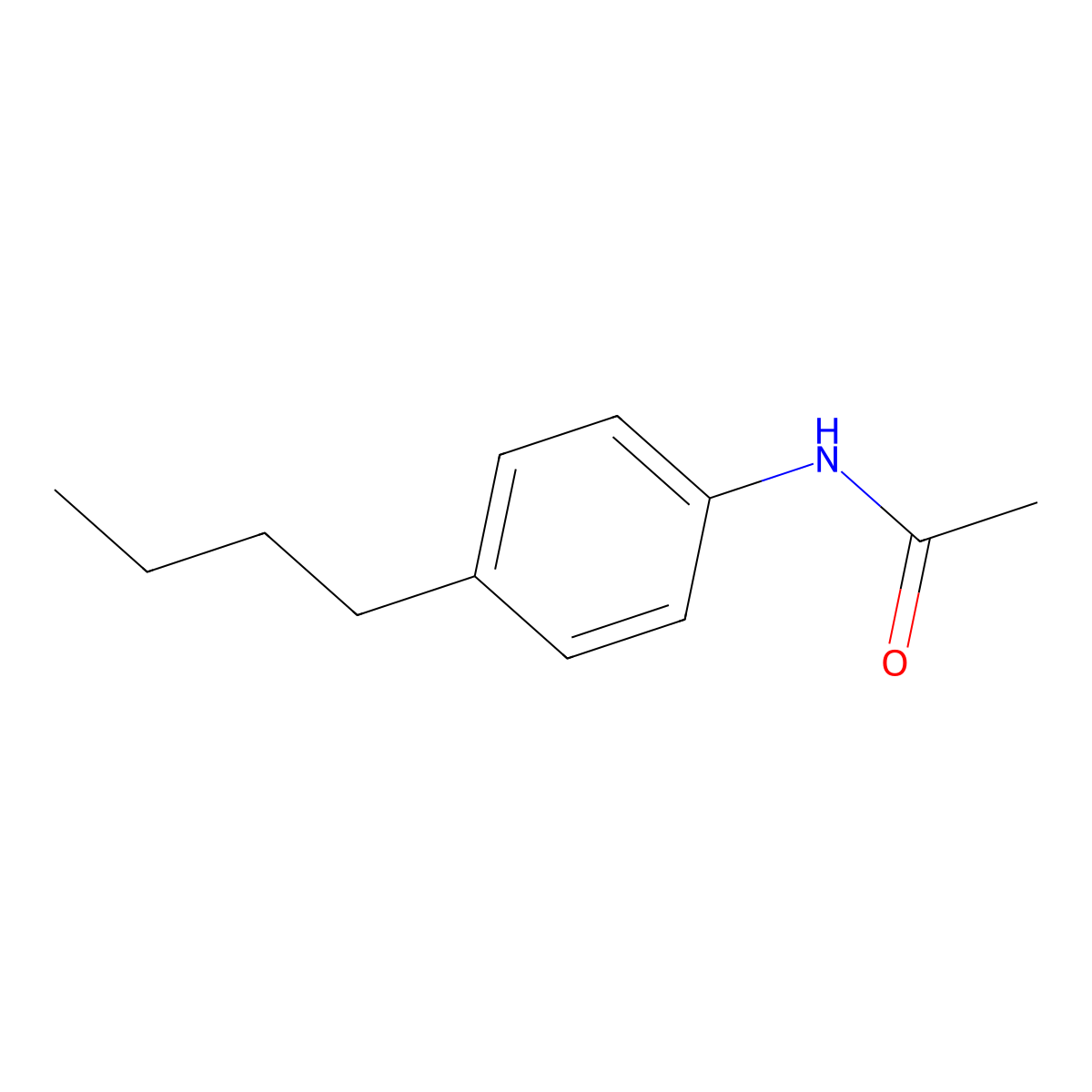 Acetamide, N-(4-butylphenyl)- molecular structure, CAS 3663-20-5
