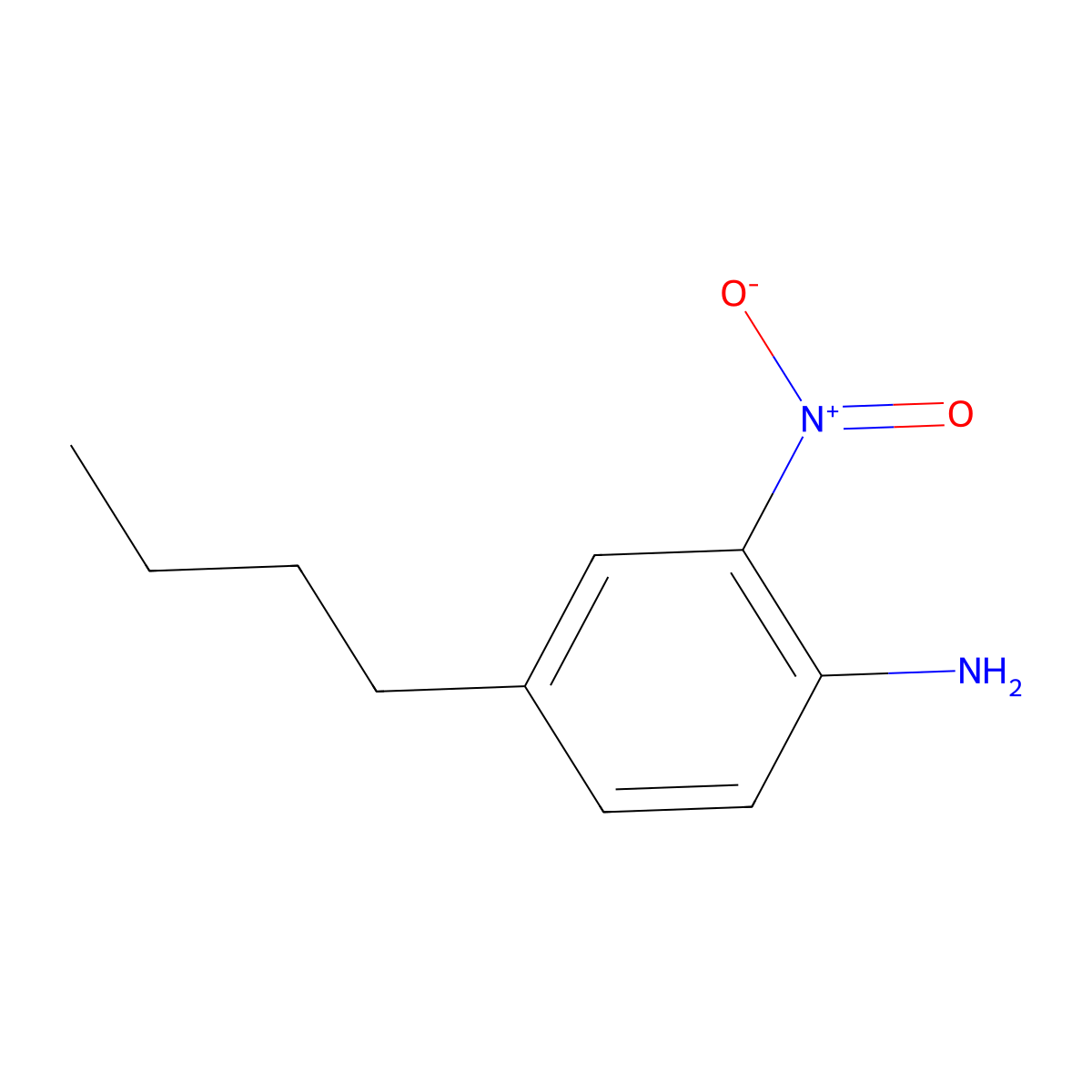 Benzenamine, 4-butyl-2-nitro- molecular structure, CAS 3663-22-7