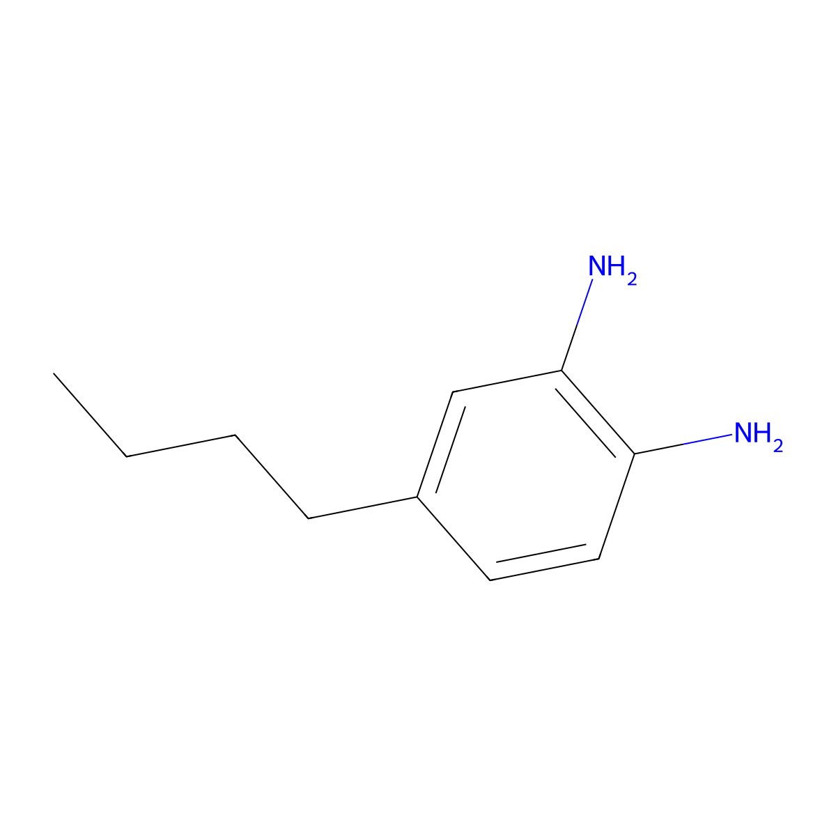 4-Butyl-1,2-benzenediamine molecular structure, CAS 3663-23-8