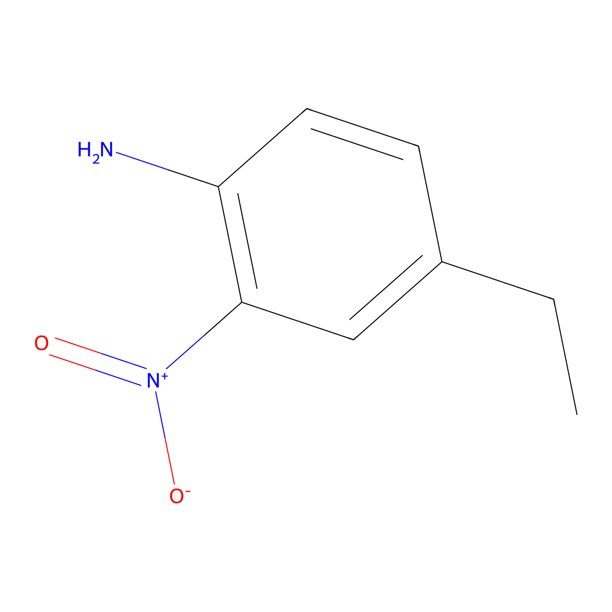 4-Ethyl-2-nitroaniline molecular structure, CAS 3663-35-2