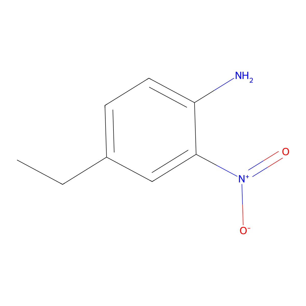 4-Ethyl-2-nitroaniline molecular structure, CAS 3663-35-2