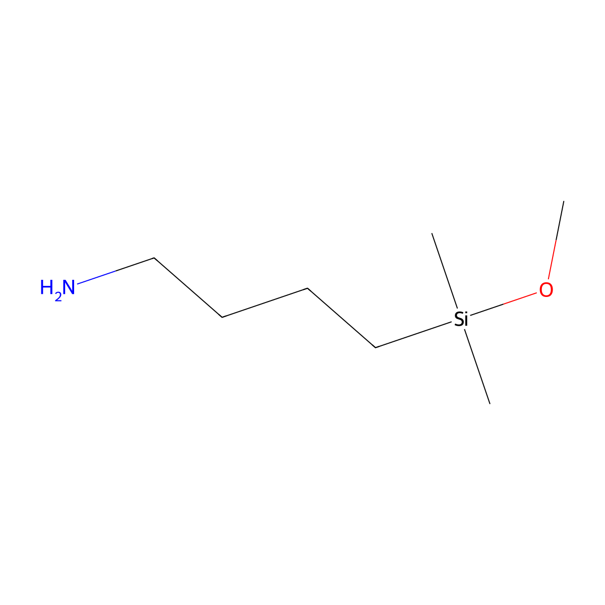 1-Butanamine, 4-(methoxydimethylsilyl)- molecular structure, CAS 3663-43-2