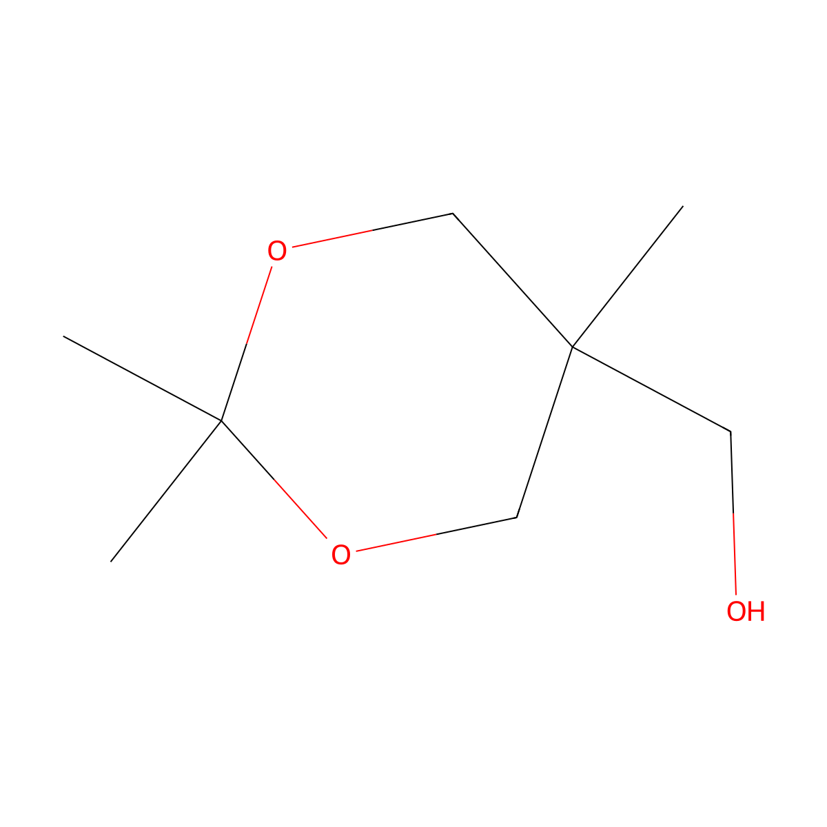 5-Hydroxymethyl-2,2,5-trimethyl-1,3-dioxane molecular structure, CAS 3663-46-5