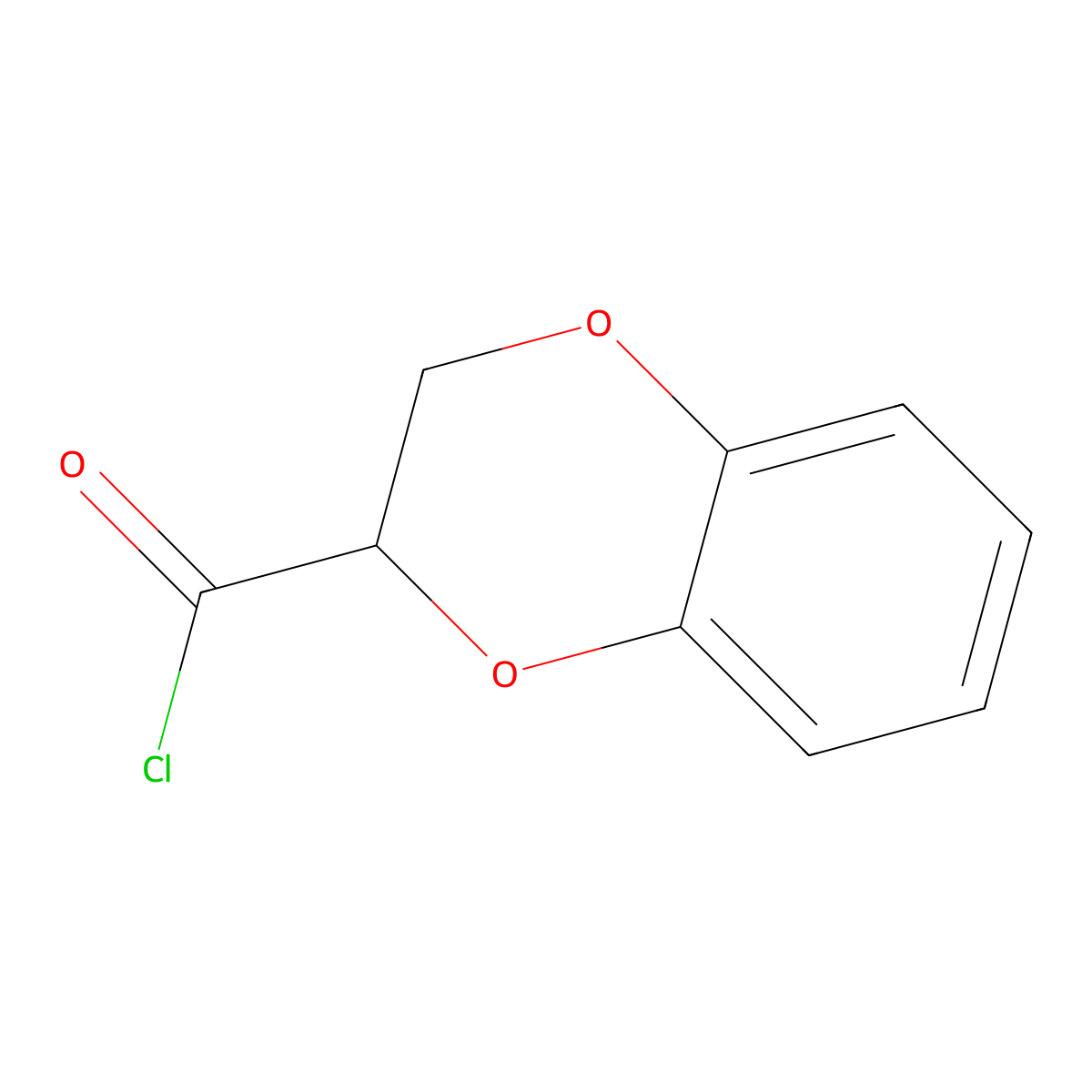 2,3-Dihydro-1,4-benzodioxin-2-carbonyl chloride molecular structure, CAS 3663-81-8