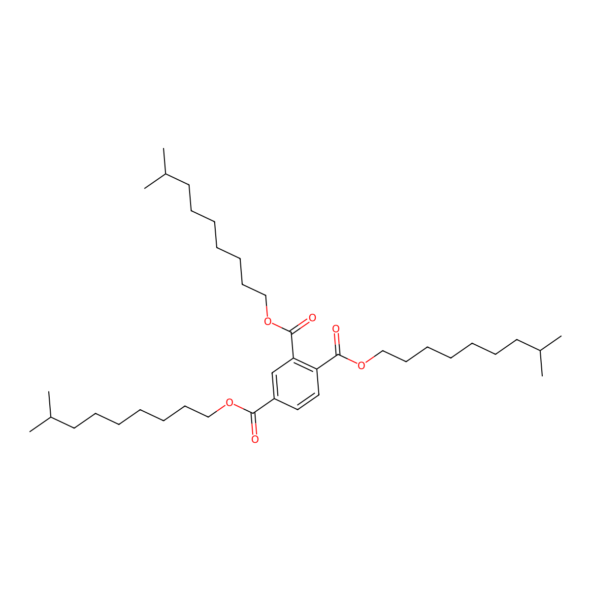 Triisodecyl Trimellitate molecular structure, CAS 36631-30-8