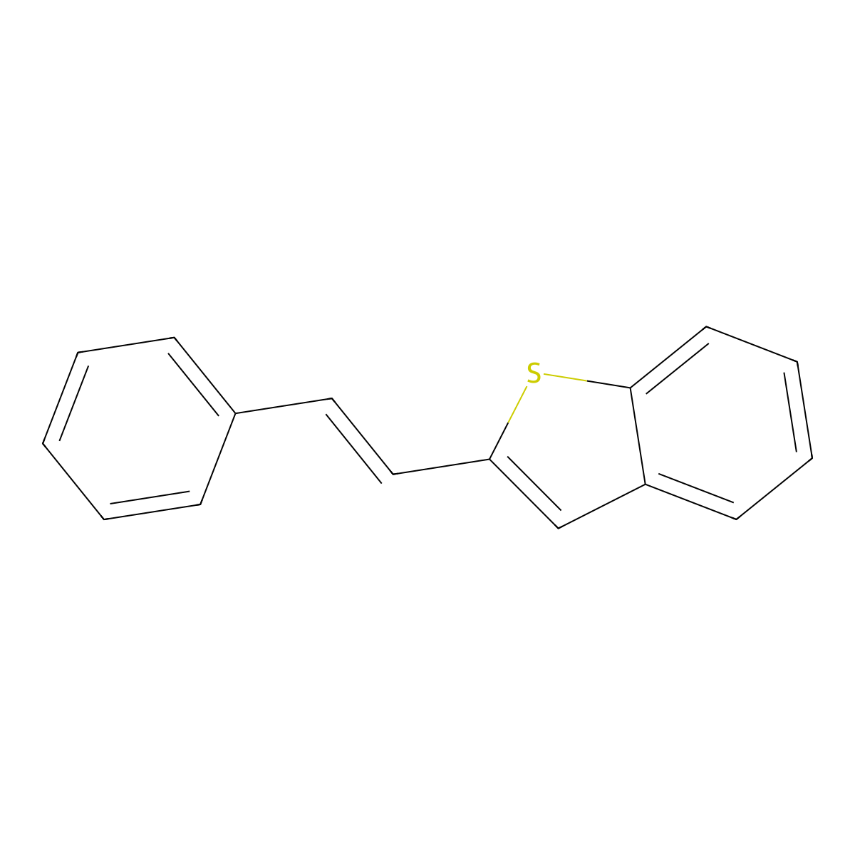 2-(2-Phenylethenyl)-1-benzothiophene molecular structure, CAS 36634-77-2