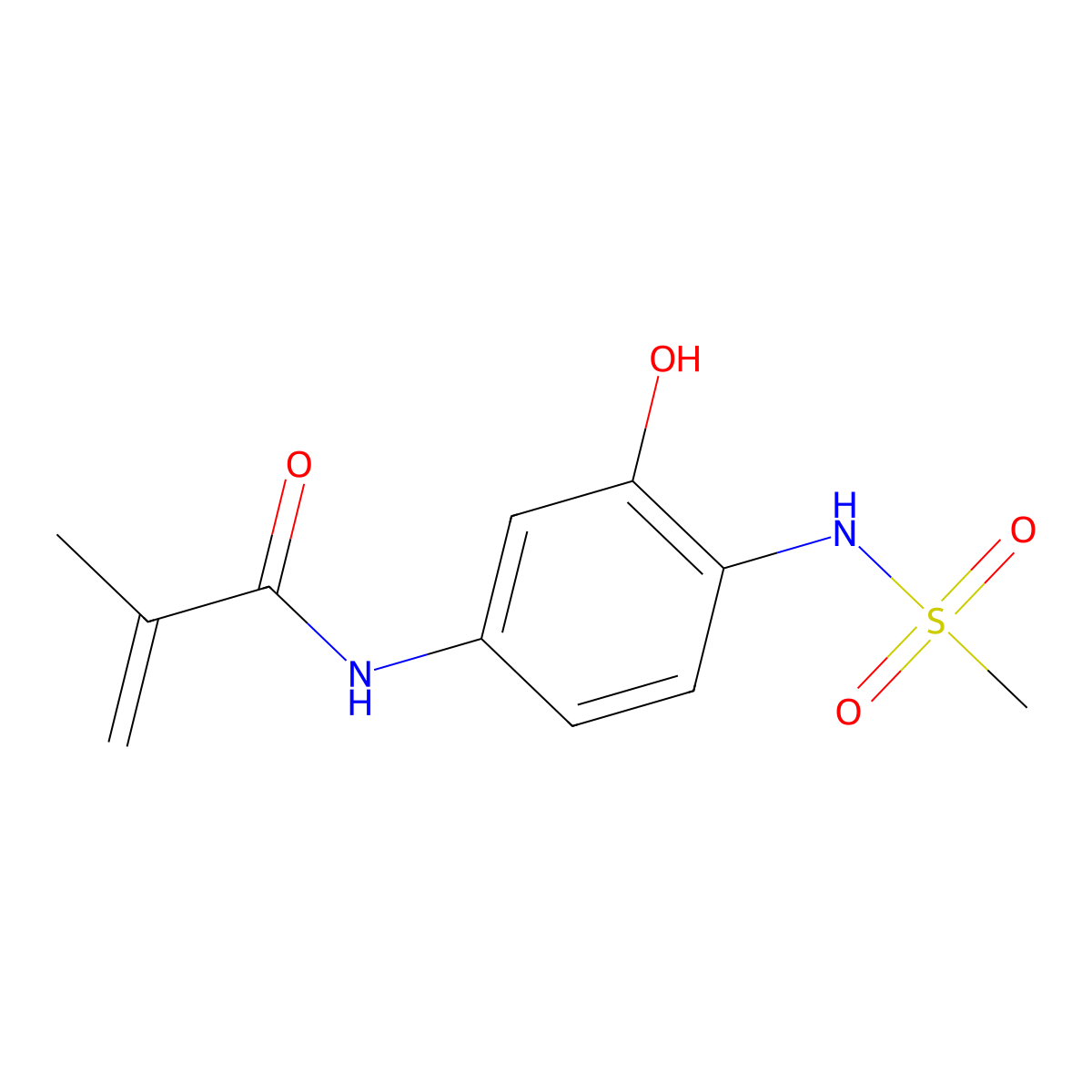 N-(3-Hydroxy-4-((methylsulphonyl)amino)phenyl)methacrylamide molecular structure, CAS 36636-14-3