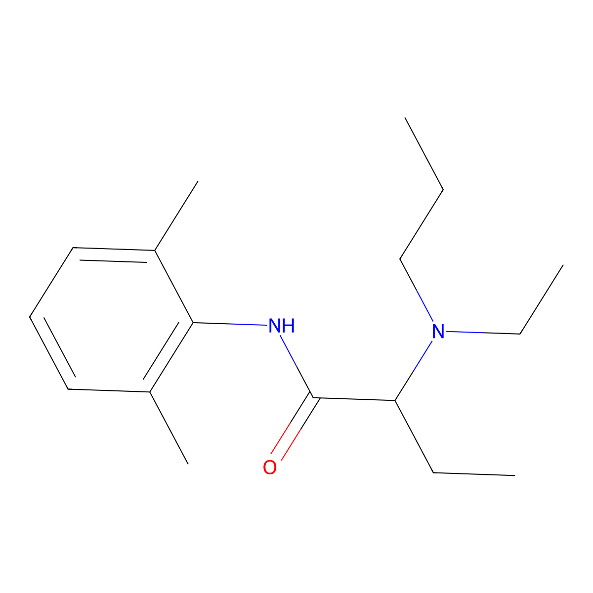 Etidocaine molecular structure, CAS 36637-18-0