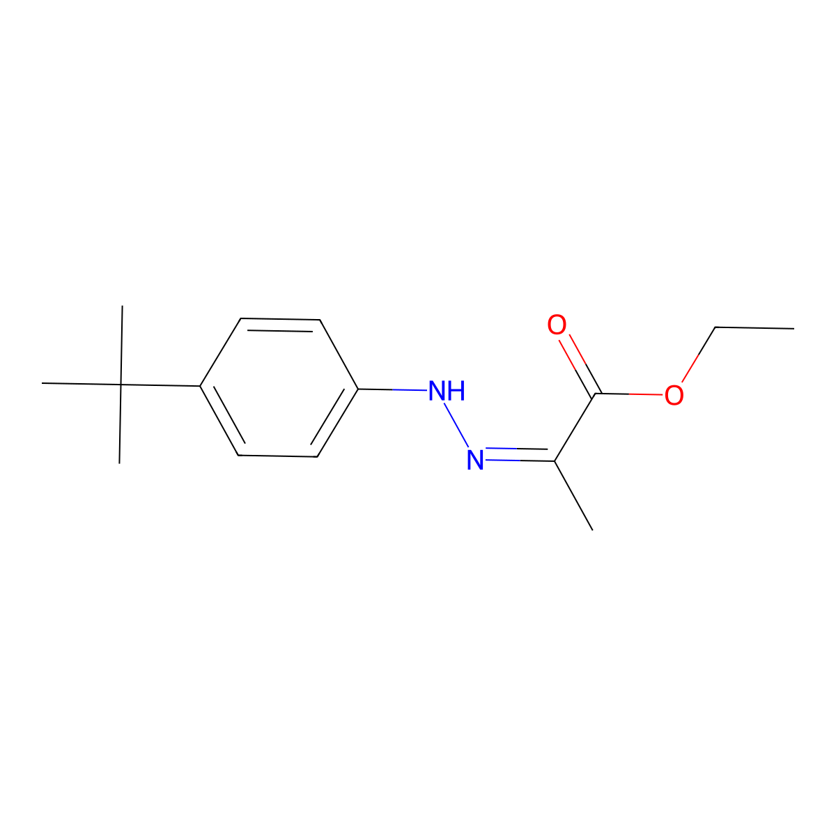 Ethyl 2-[2-[4-(1,1-dimethylethyl)phenyl]hydrazinylidene]propanoate molecular structure, CAS 36637-46-4