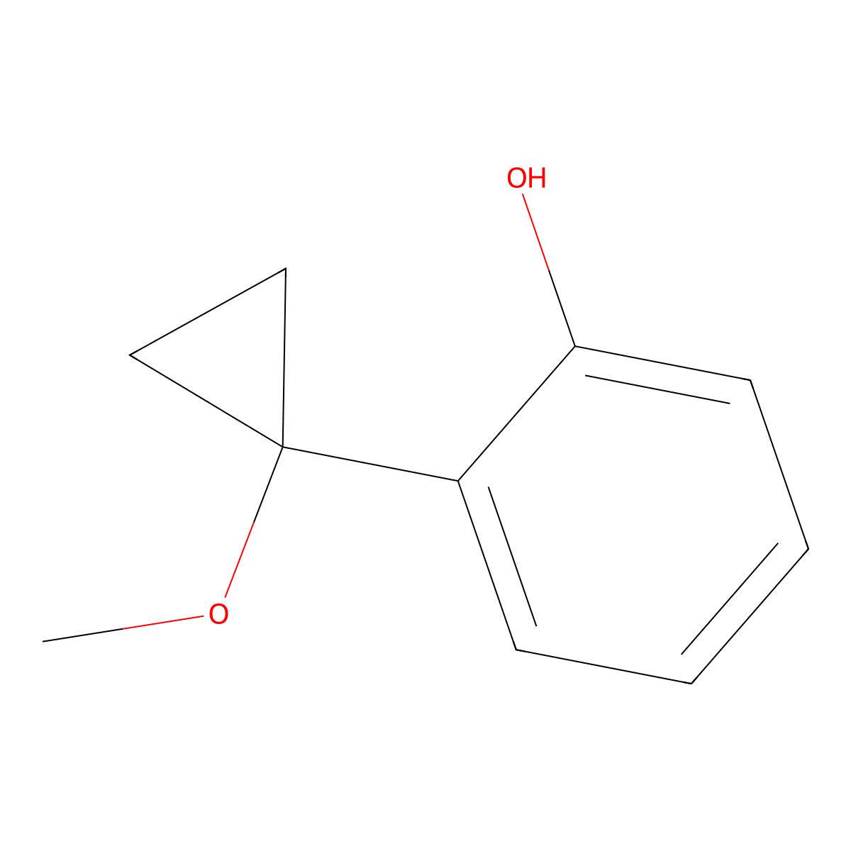 2-(1-Methoxycyclopropyl)phenol molecular structure, CAS 36638-14-9