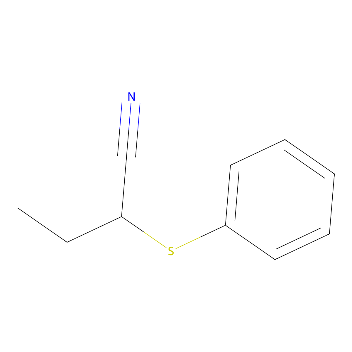 2-(Phenylsulfanyl)butanenitrile molecular structure, CAS 36638-49-0