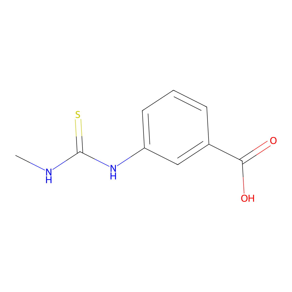 Benzoic acid, 3-[[(methylamino)thioxomethyl]amino]- molecular structure, CAS 36639-87-9