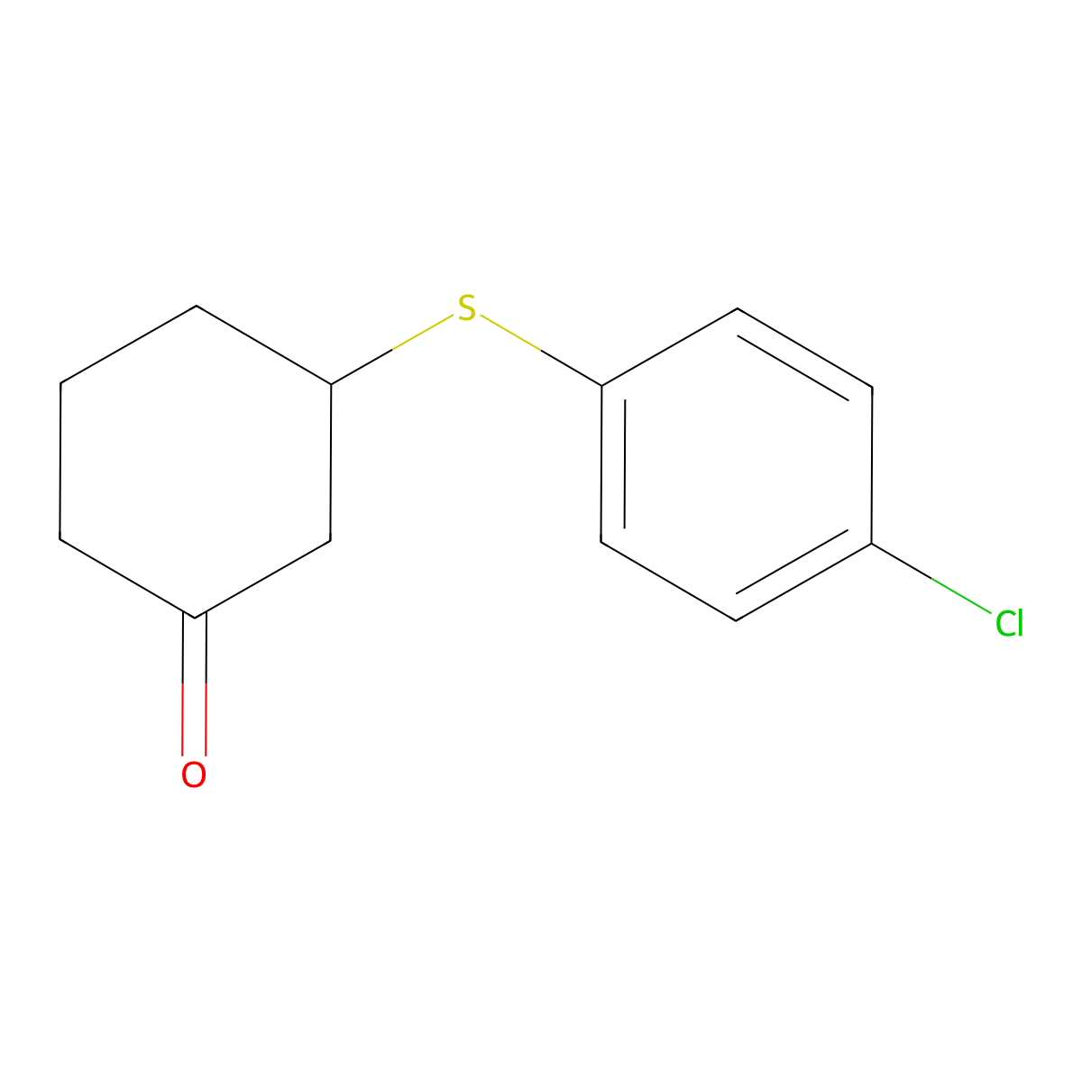 Cyclohexanone, 3-[(4-chlorophenyl)thio]- molecular structure, CAS 36640-26-3