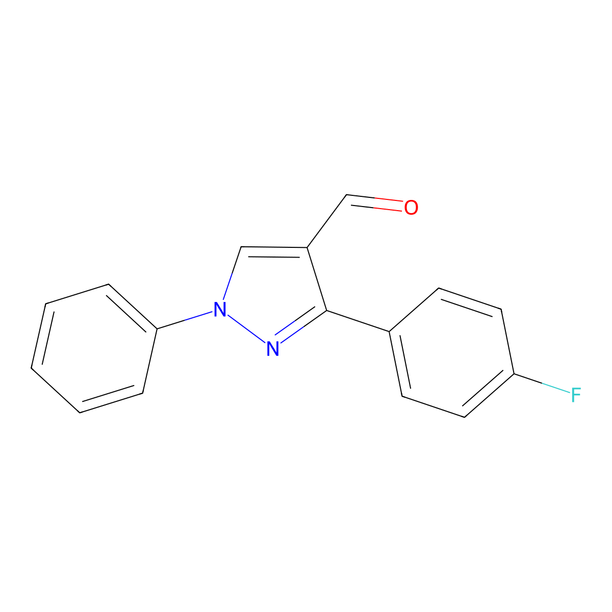 3-(4-fluorophenyl)-1-phenyl-1H-pyrazole-4-carbaldehyde molecular structure, CAS 36640-40-1