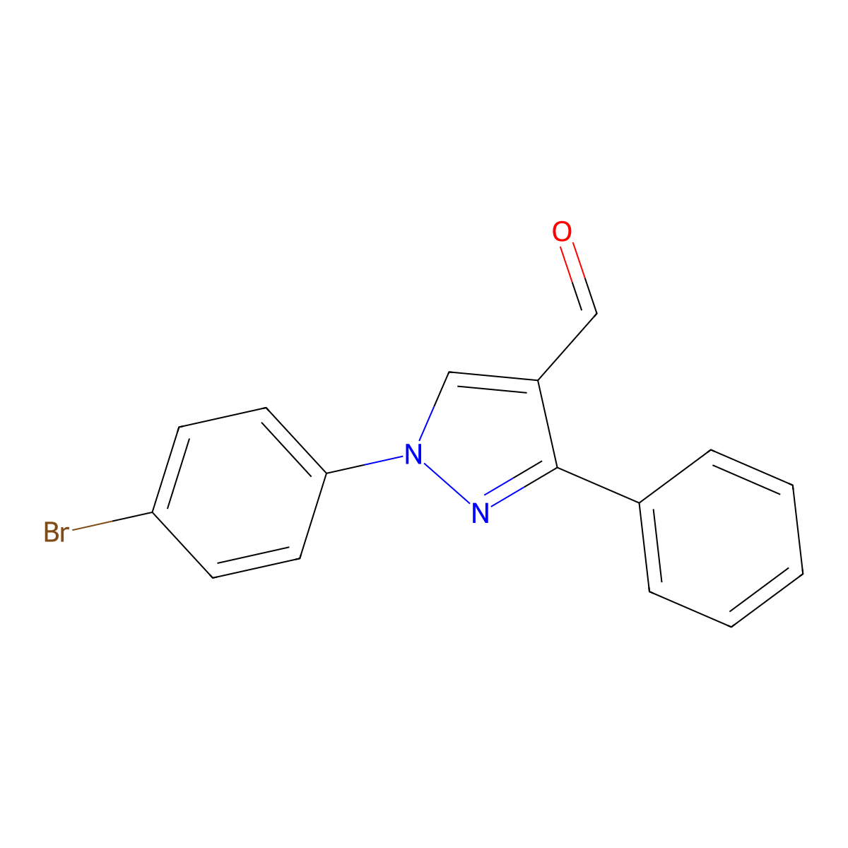 1-(4-Bromophenyl)-3-phenyl-1H-pyrazole-4-carbaldehyde molecular structure, CAS 36640-49-0
