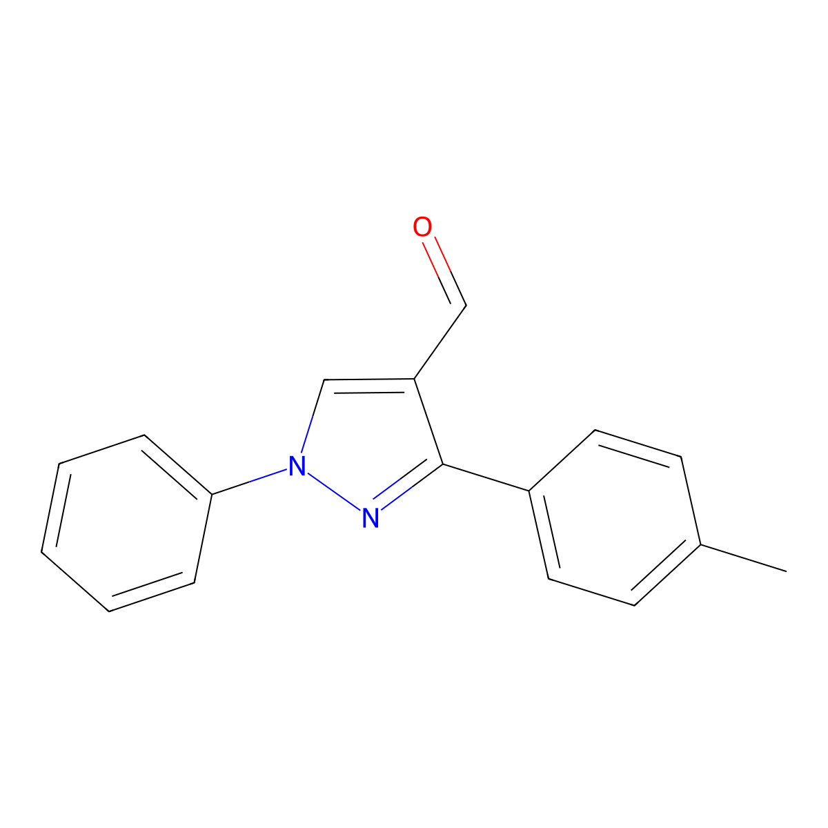 1-Phenyl-3-p-tolyl-1h-pyrazole-4-carbaldehyde molecular structure, CAS 36640-52-5