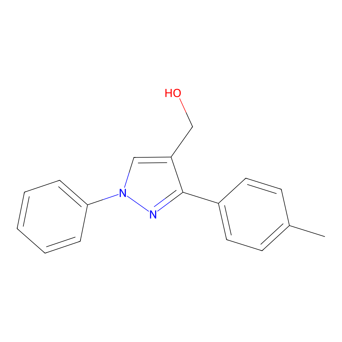 (3-(4-Methylphenyl)-1-phenyl-1H-pyrazol-4-YL)methanol molecular structure, CAS 36640-66-1