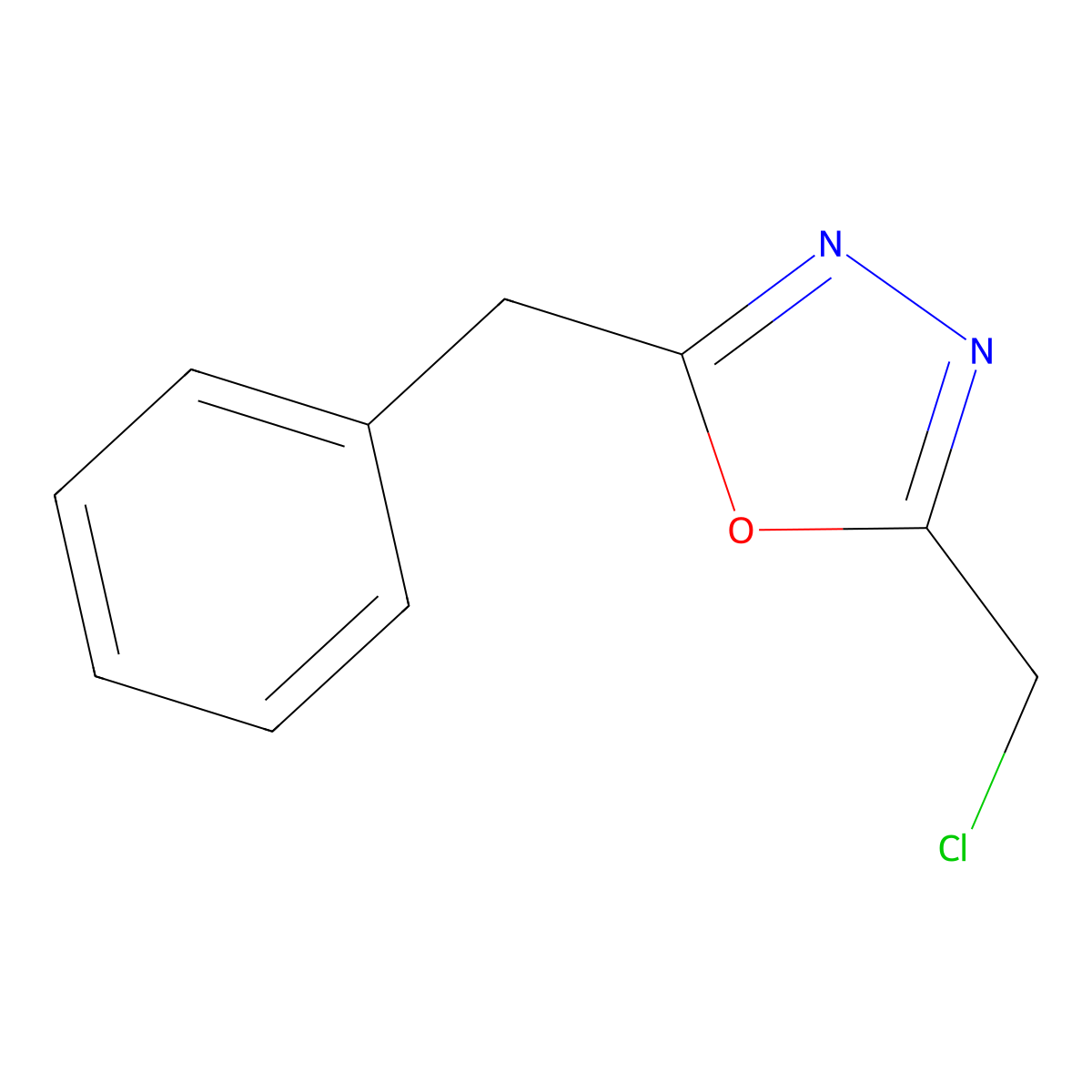 2-Benzyl-5-(chloromethyl)-1,3,4-oxadiazole molecular structure, CAS 36646-13-6