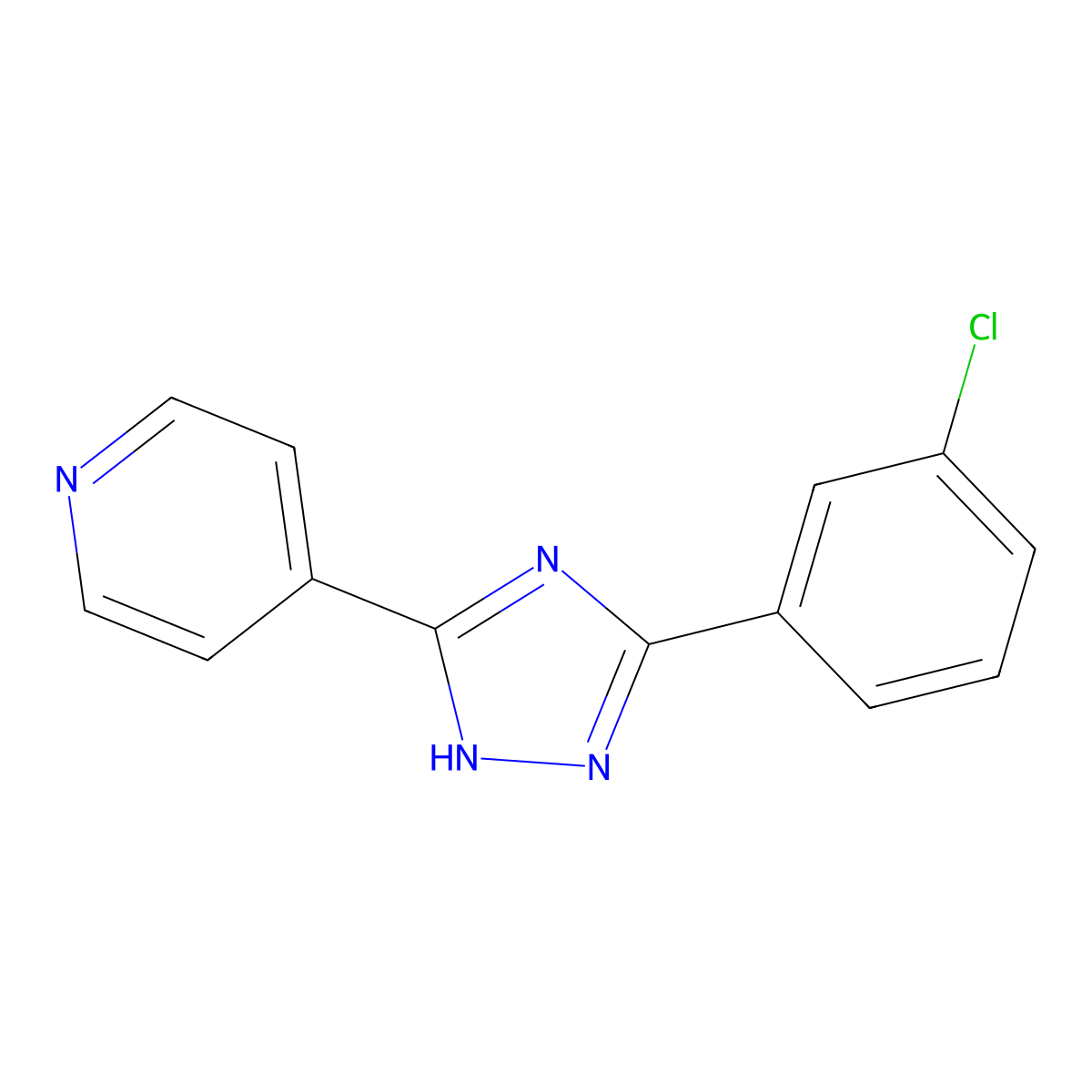 4-[5-(3-chlorophenyl)-1H-1,2,4-triazol-3-yl]Pyridine molecular structure, CAS 36646-19-2