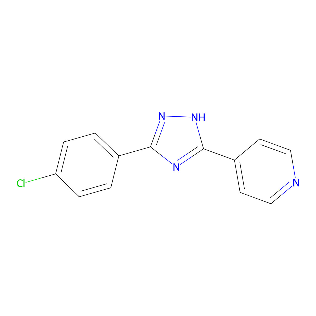 4-[3-(4-chlorophenyl)-1H-1,2,4-triazol-5-yl]pyridine molecular structure, CAS 36646-40-9