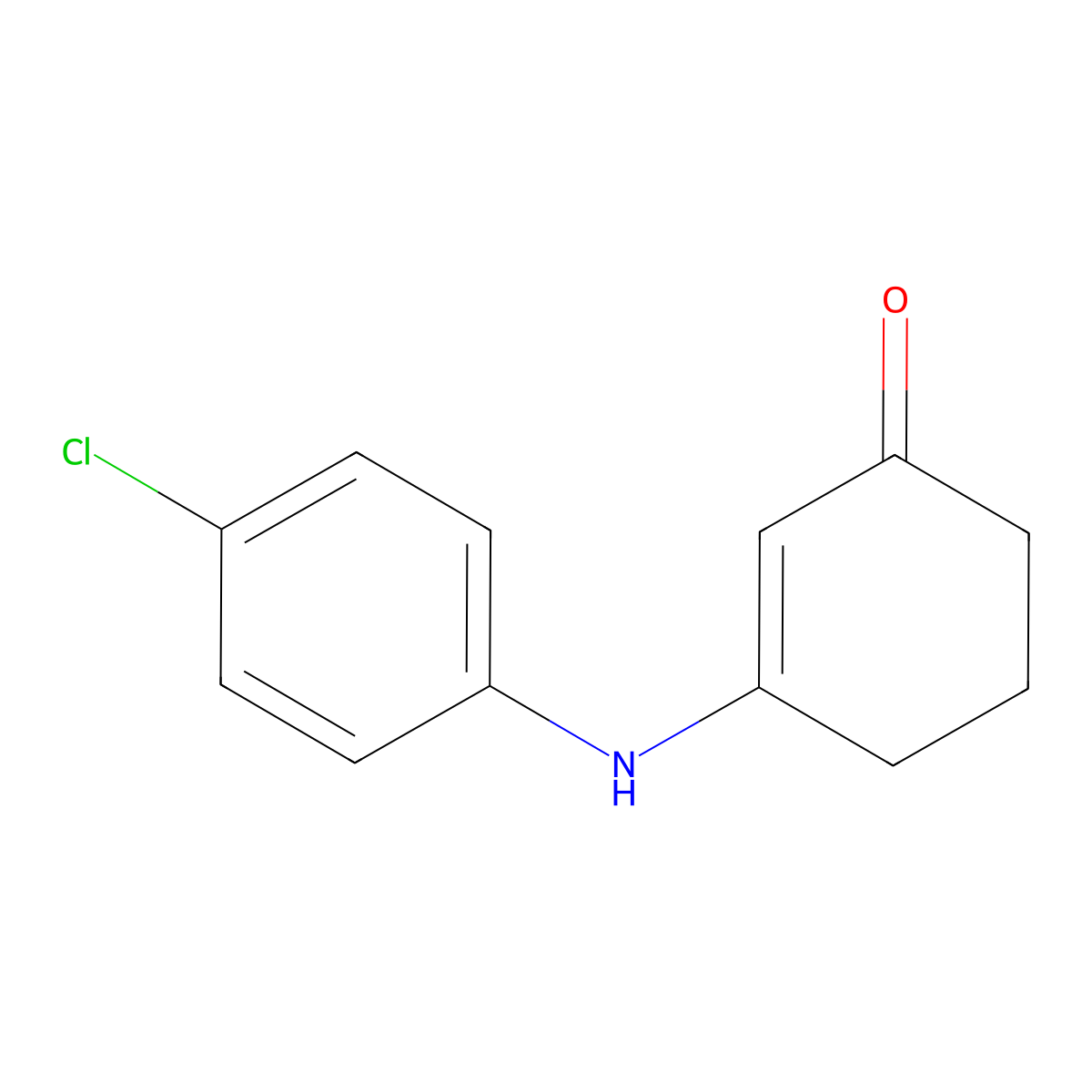3-[(4-Chlorophenyl)amino]cyclohex-2-en-1-one molecular structure, CAS 36646-75-0