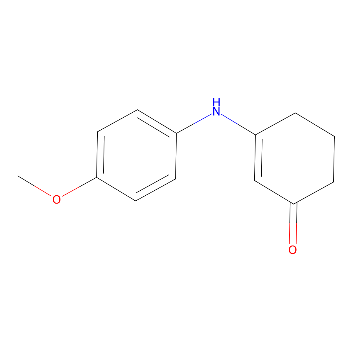 3-[(4-Methoxyphenyl)amino]cyclohex-2-en-1-one molecular structure, CAS 36646-77-2