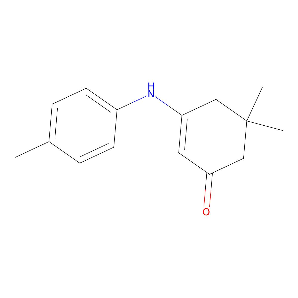 5,5-Dimethyl-3-[(4-methylphenyl)amino]cyclohex-2-en-1-one molecular structure, CAS 36646-78-3