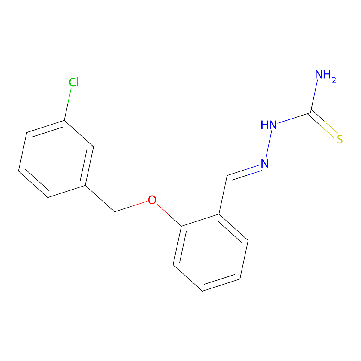 [[2-[(3-Chlorophenyl)methoxy]phenyl]methylideneamino]thiourea molecular structure, CAS 366460-17-5