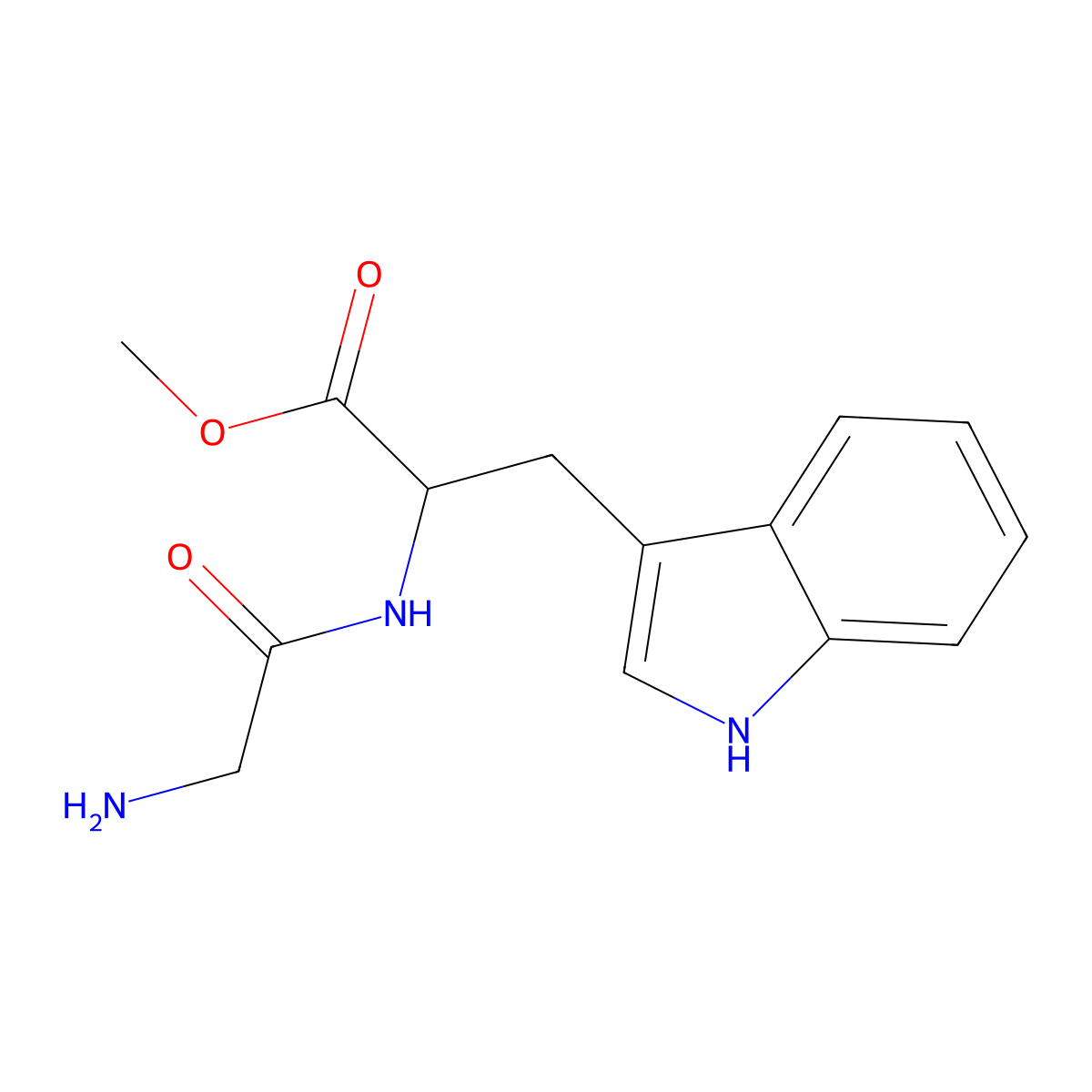 methyl (2R)-2-(2-aminoacetamido)-3-(1H-indol-3-yl)propanoate molecular structure, CAS 366474-40-0