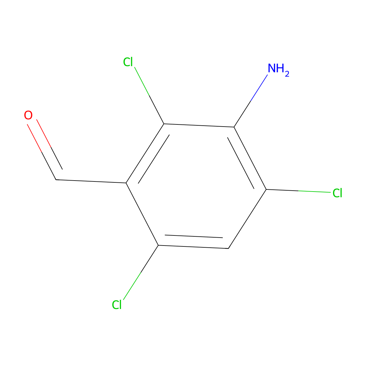 3-Amino-2,4,6-trichlorobenzaldehyde molecular structure, CAS 36648-14-3