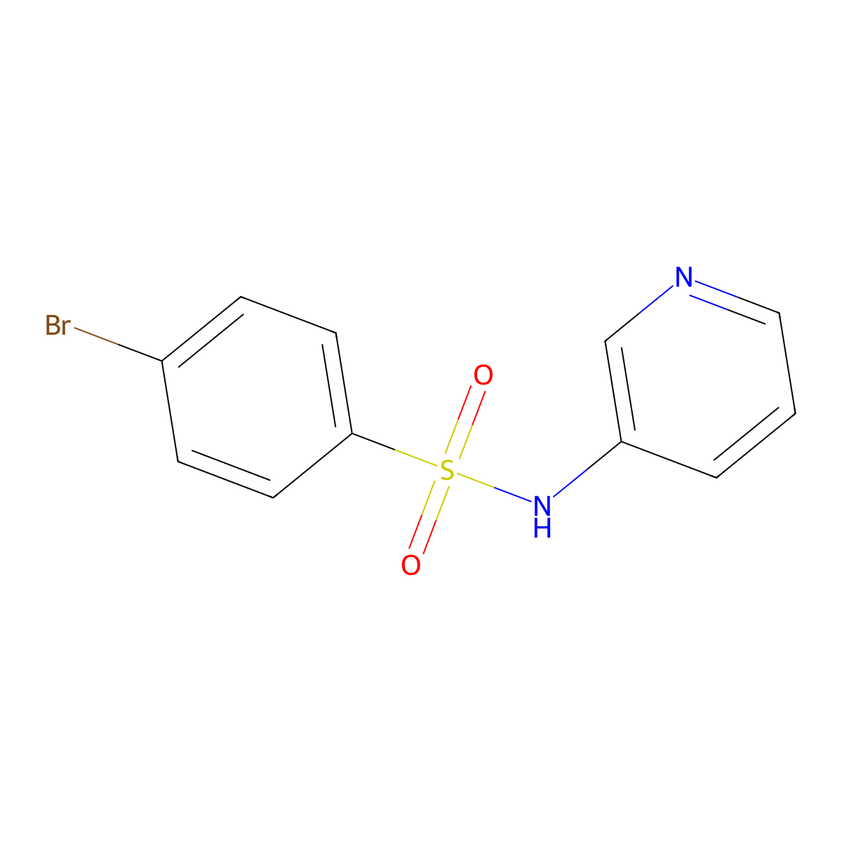 Benzenesulfonamide, p-bromo-N-(3-pyridyl)- molecular structure, CAS 3665-12-1