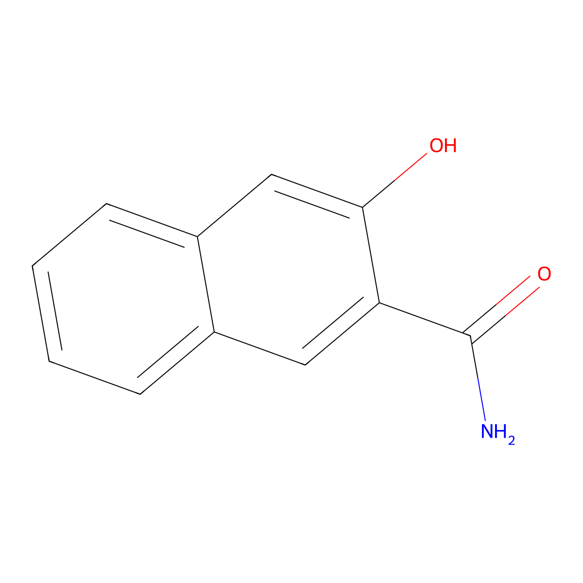 3-Hydroxy-2-naphthalenecarboxamide molecular structure, CAS 3665-51-8