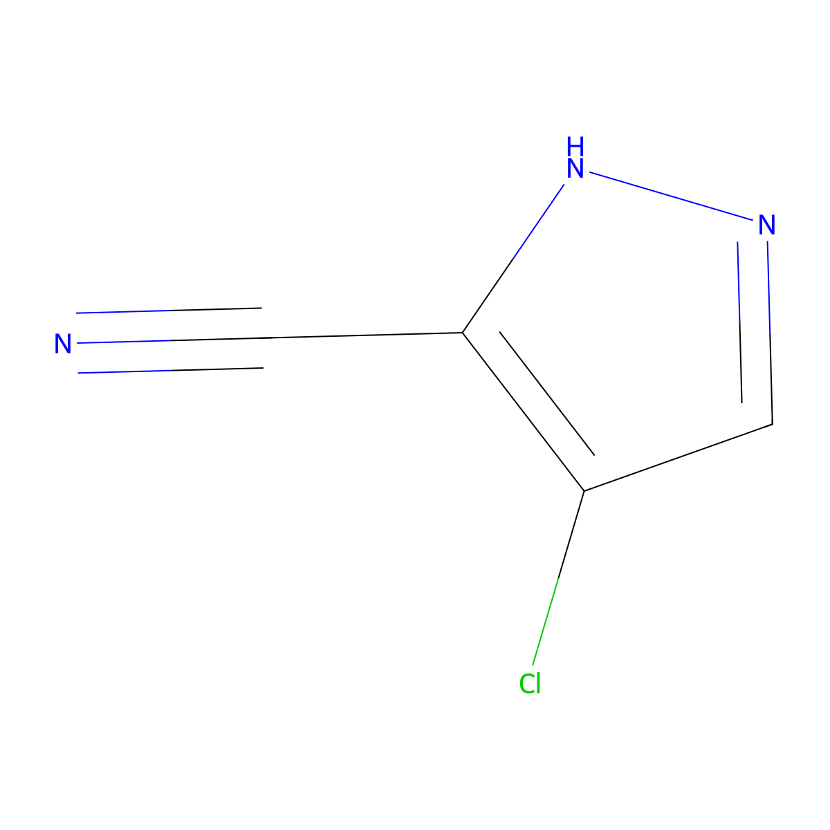 4-Chloro-1H-pyrazole-5-carbonitrile molecular structure, CAS 36650-75-6
