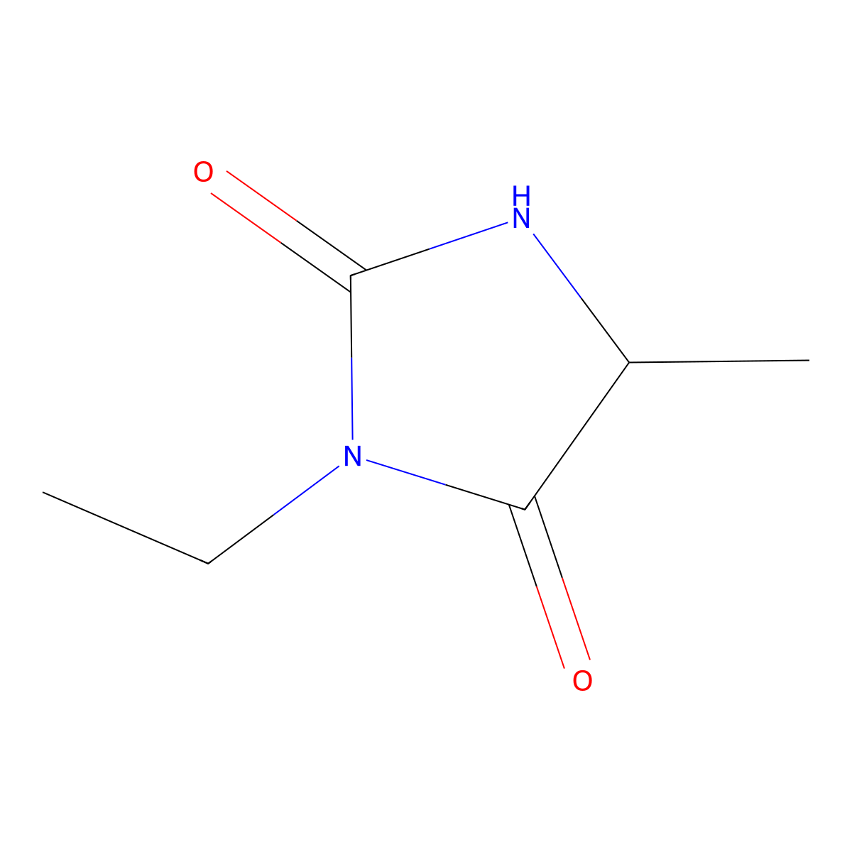 3-Ethyl-5-methyl-2,4-imidazolidinedione molecular structure, CAS 36650-98-3