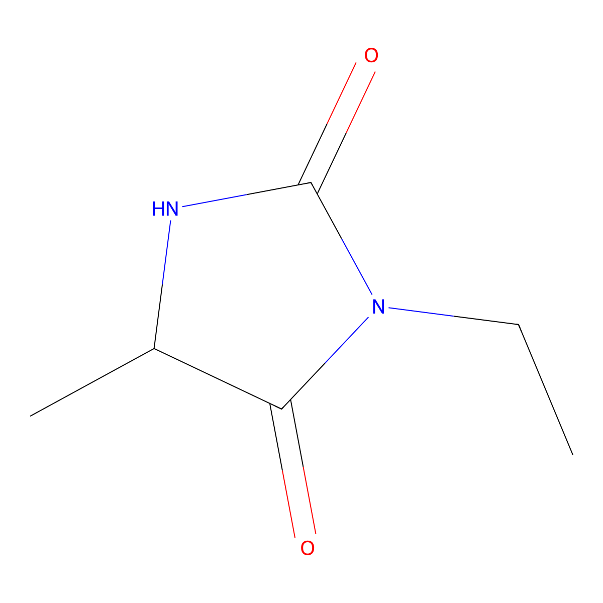 3-Ethyl-5-methyl-2,4-imidazolidinedione molecular structure, CAS 36650-98-3