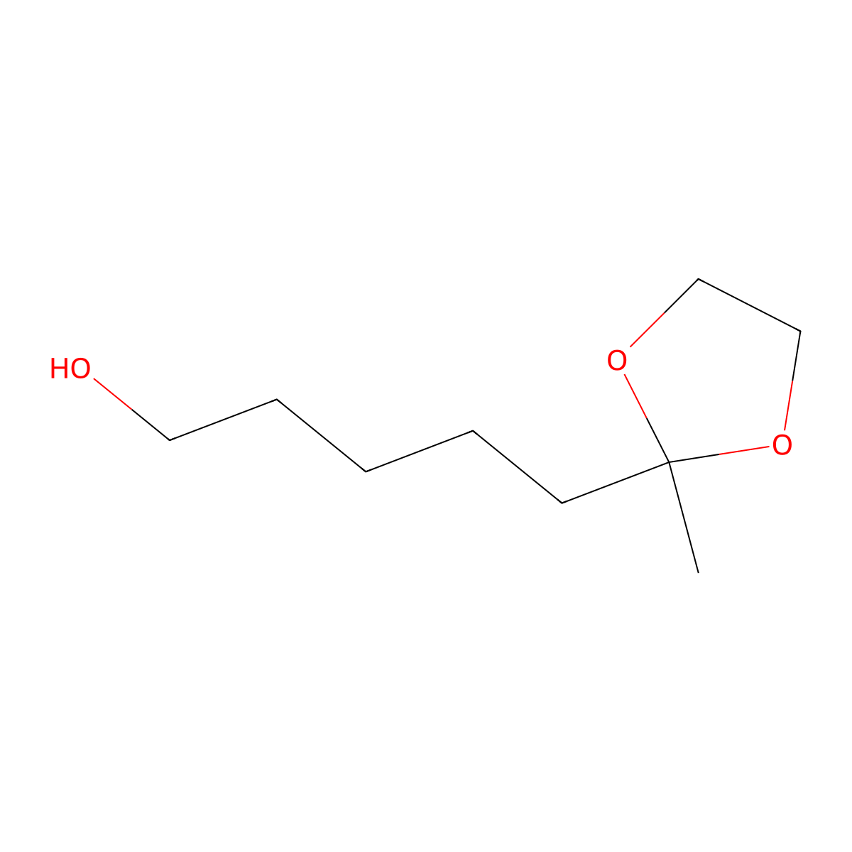 1,3-Dioxolane-2-pentanol, 2-methyl- molecular structure, CAS 36651-23-7