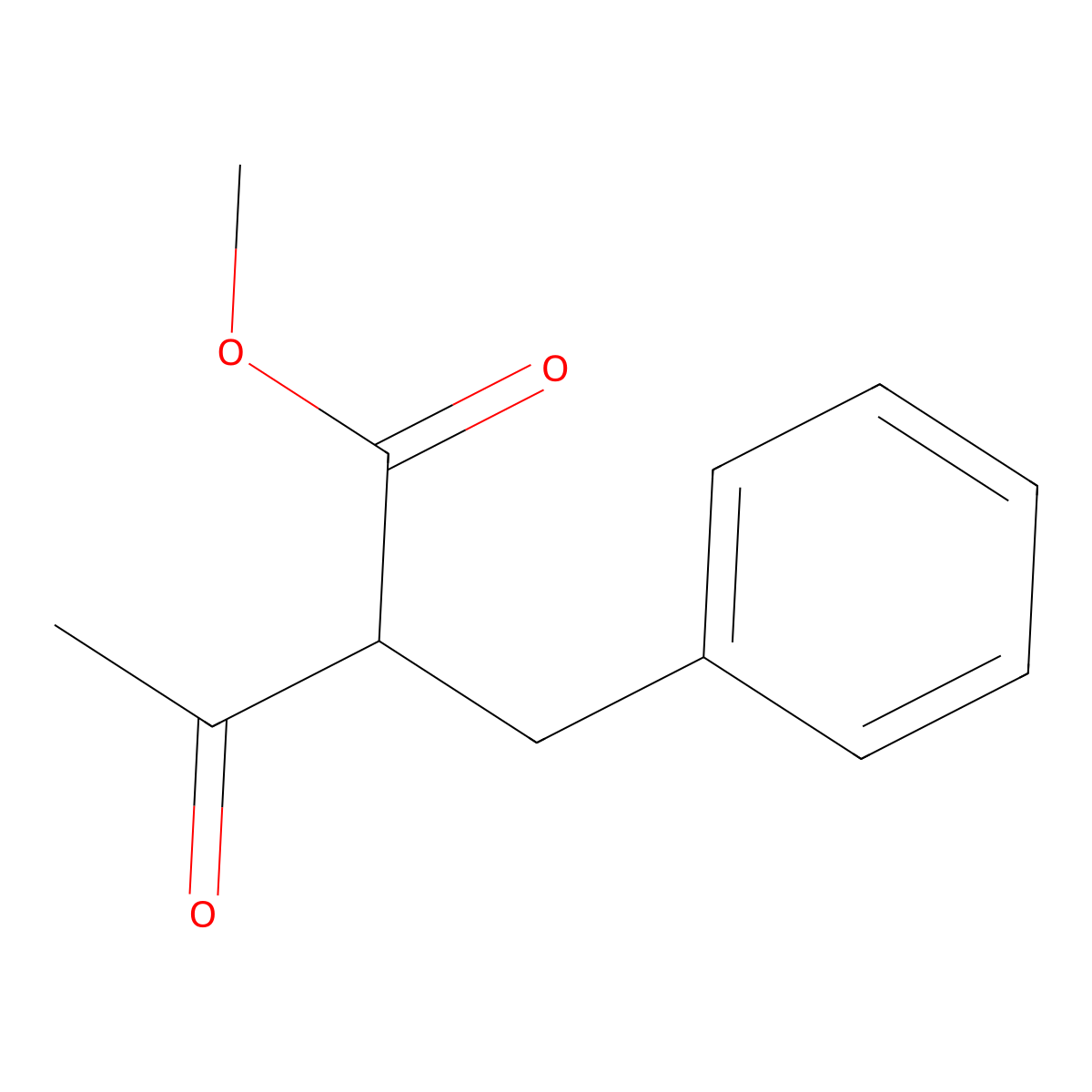 Methyl 2-benzyl-3-oxobutanoate molecular structure, CAS 3666-82-8