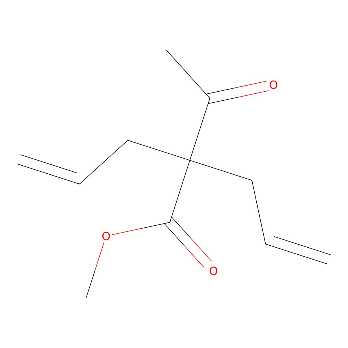 Methyl 2-acetyl-2-allylpent-4-ene-1-oate molecular structure, CAS 3666-84-0
